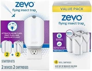 Flying Insect Trap, Fly Trap, Fruit Fly Trap (2 Plug-in Bases + 6 Refill Cartridges) product image