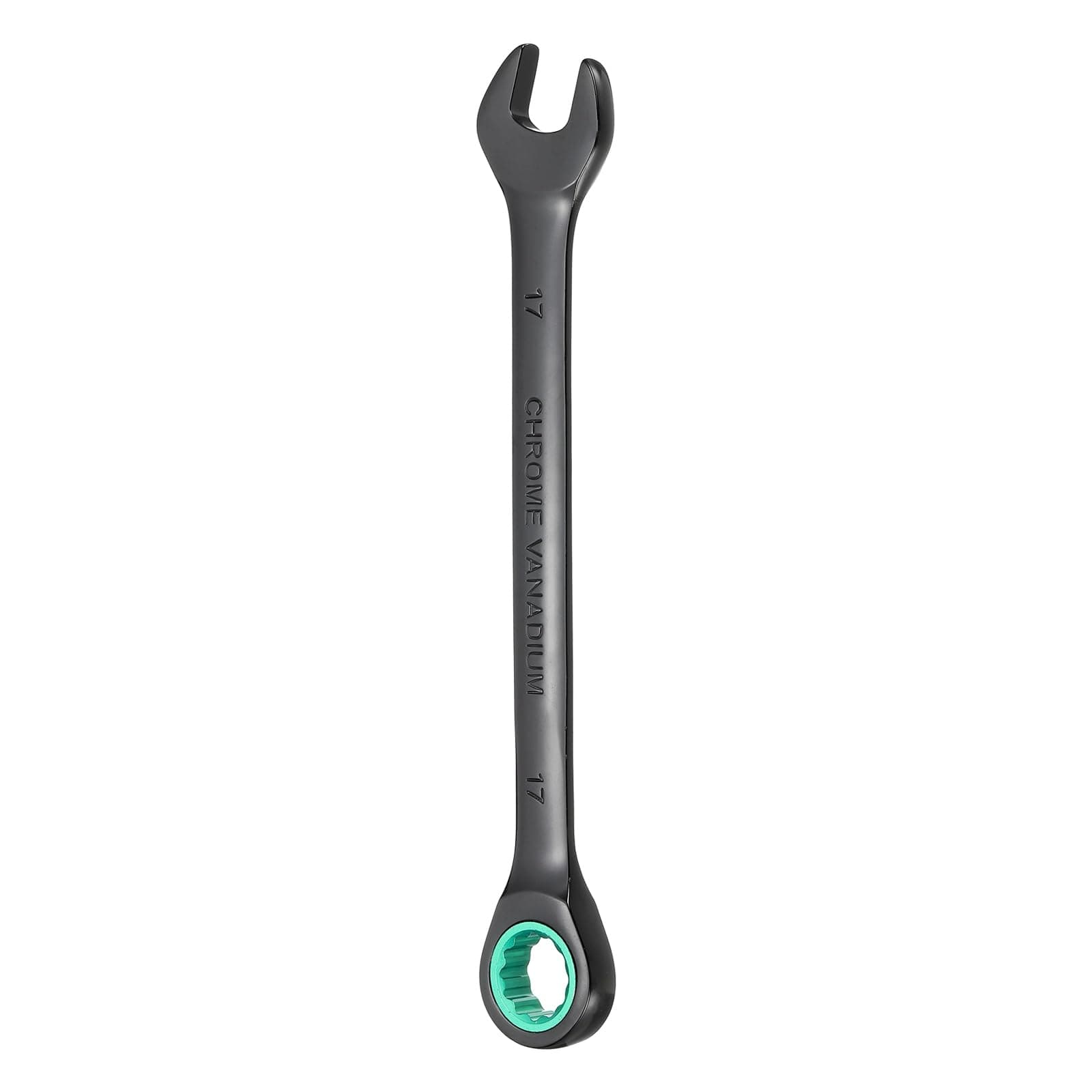 sourcing map Ratcheting Combination Wrench 17mm Metric 12 Point CR-V Electrophoresis Lengthen… product image