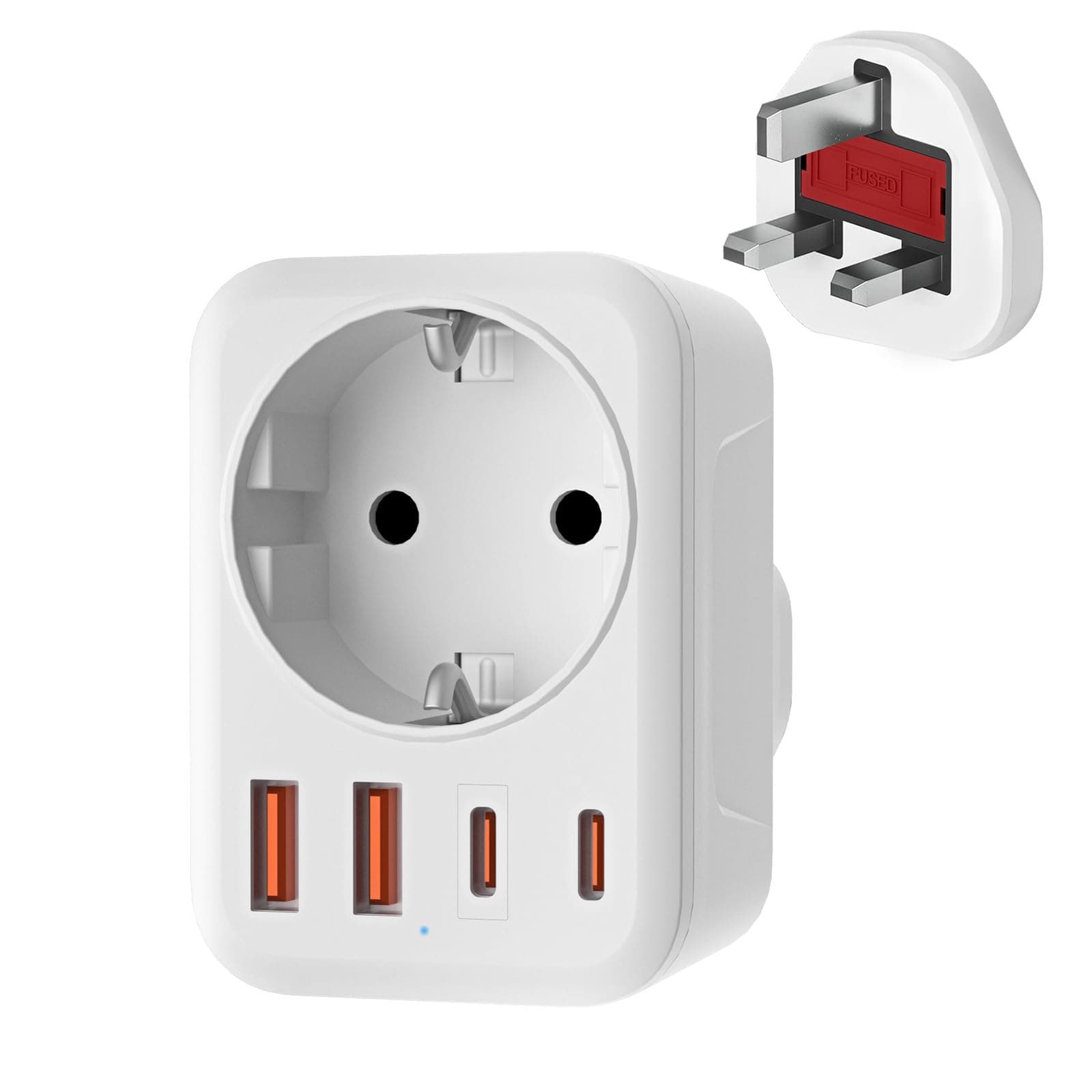 Reiseadapter UK Adapter England Deutschland Stecker mit 1 AC & 2 USB-C & 2 USB-A(3.4A),… product image
