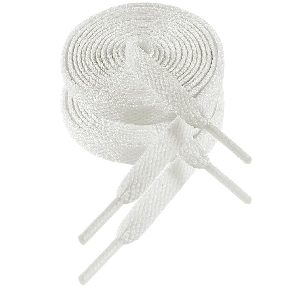 VSUDO White Shoe Laces for Trainers, White Trainer Laces for Women or Men, 8mm Wide Flat Shoe… product image