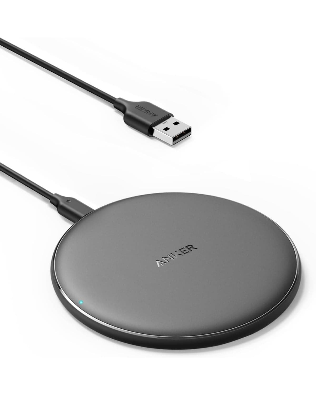 Anker Wireless Charger, PowerWave Pad for Samsung, Qi-Certified 10W Max for iphone17/16/16 Pro/15/15 Pro/14/13/12/AirPods charging station(No AC Adapter, Not Compatible with MagSafe Magnetic Charging) product image