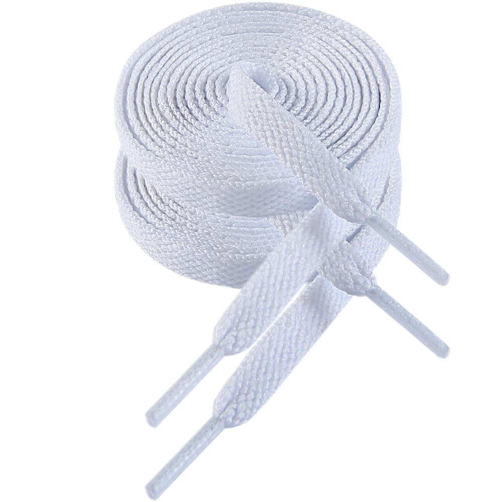 VSUDO White Shoe Laces for Trainers, Flat Shoelaces for Women or Men, 8mm Wide Trainers Laces… product image