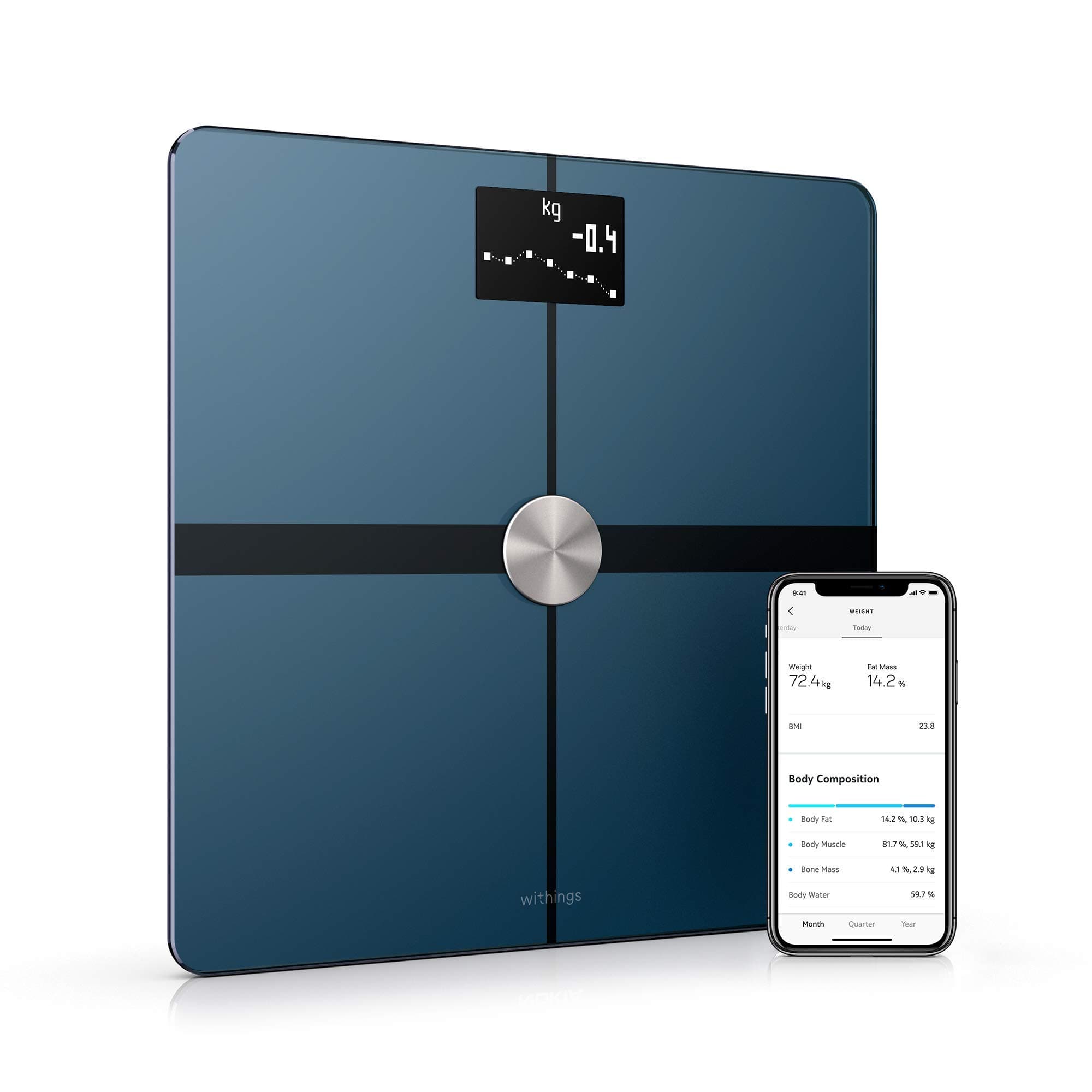 Withings Body+ - Wi-Fi Body Composition Smart Fat Monitor, BMI, Muscle Mass, Water… product image