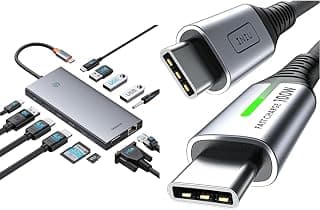 USB C Docking Station 3 Monitors, 13-in-1 USB C Hub & INIU USB C Cable, 100W [2m] PD3.0 Fast… product image