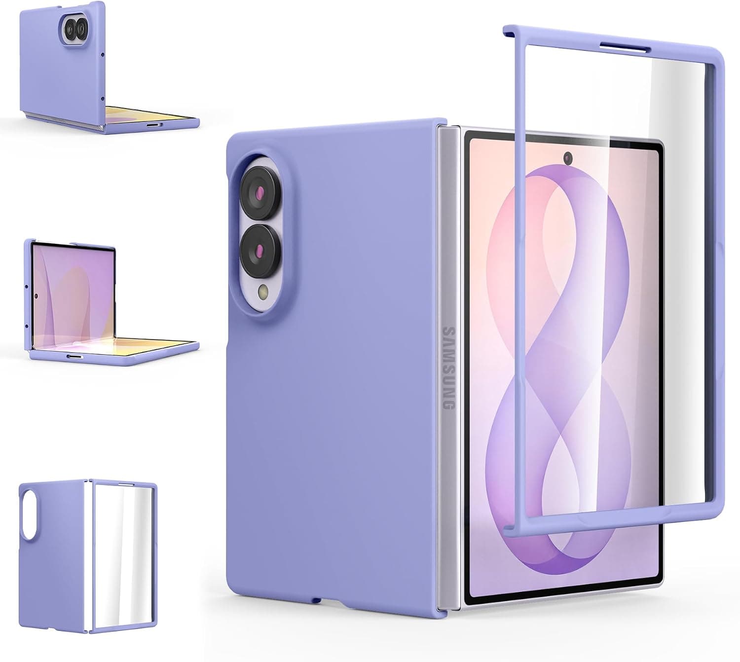 Foluu Case for Samsung Galaxy Z Fold 8, with Front Built-in Tempered Glass, Ultra Thin Slim… product image