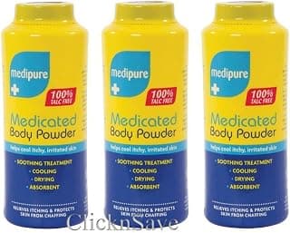Pack Of 3 Medipure Medicated Body Powder 100% Talc Free Soothing Treatment product image