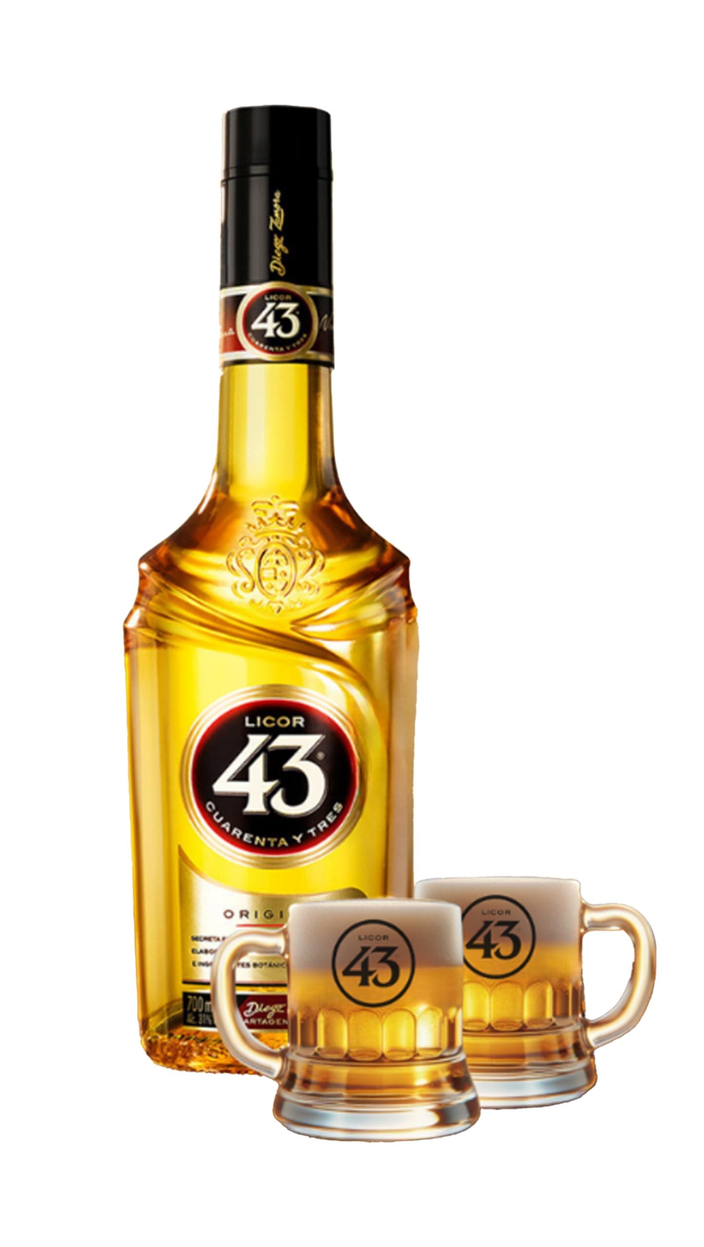 Licor 43 - Original Spanish Liqueur 70cl 31% ABV (Includes Mini Beer Shot Glasses) product image