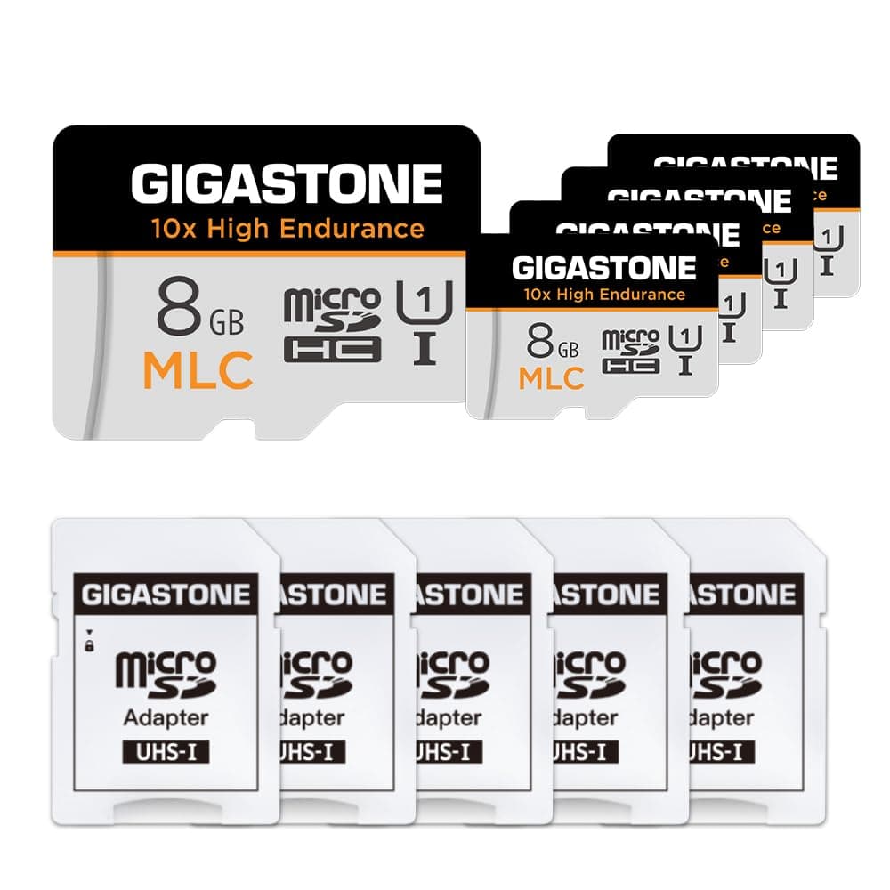 [10x High Endurance] GIGASTONE MLC 8GB 5er-Pack Industrial MicroSDXC Karte mit Adapter,85/15… product image