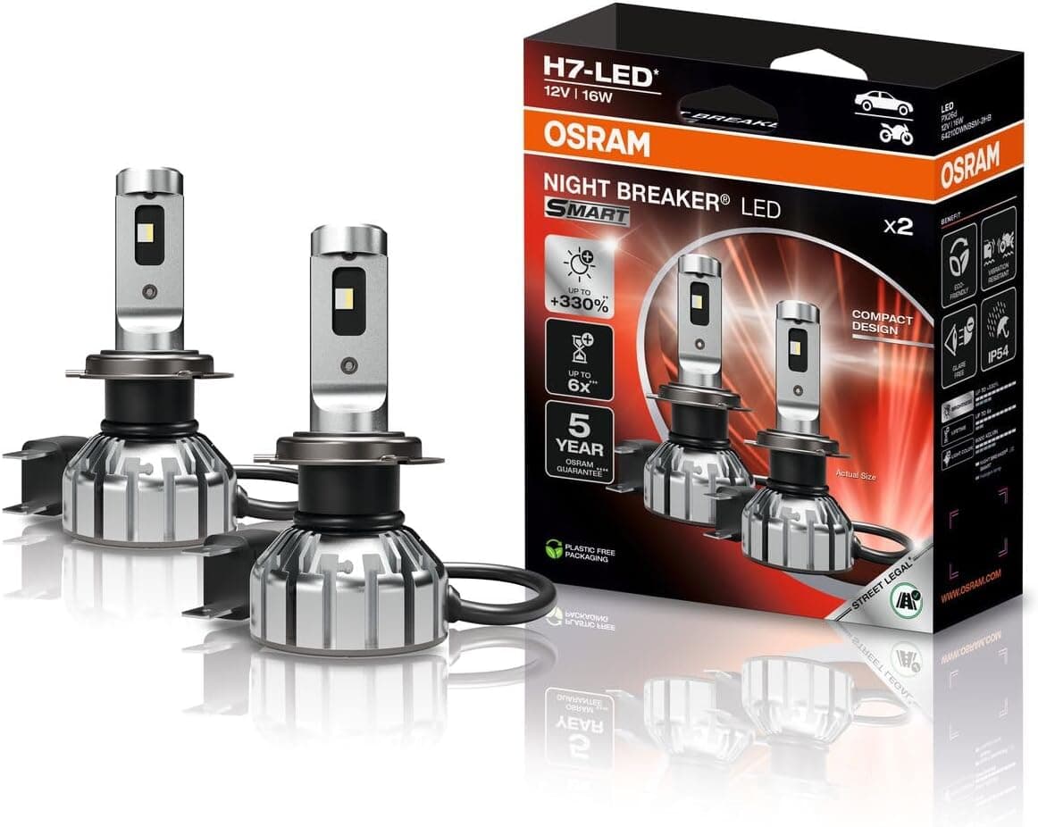 Osram Night Breaker SMART LED Bulbs H7-12V/16W - Set of 2, White [Energy Class A] product image