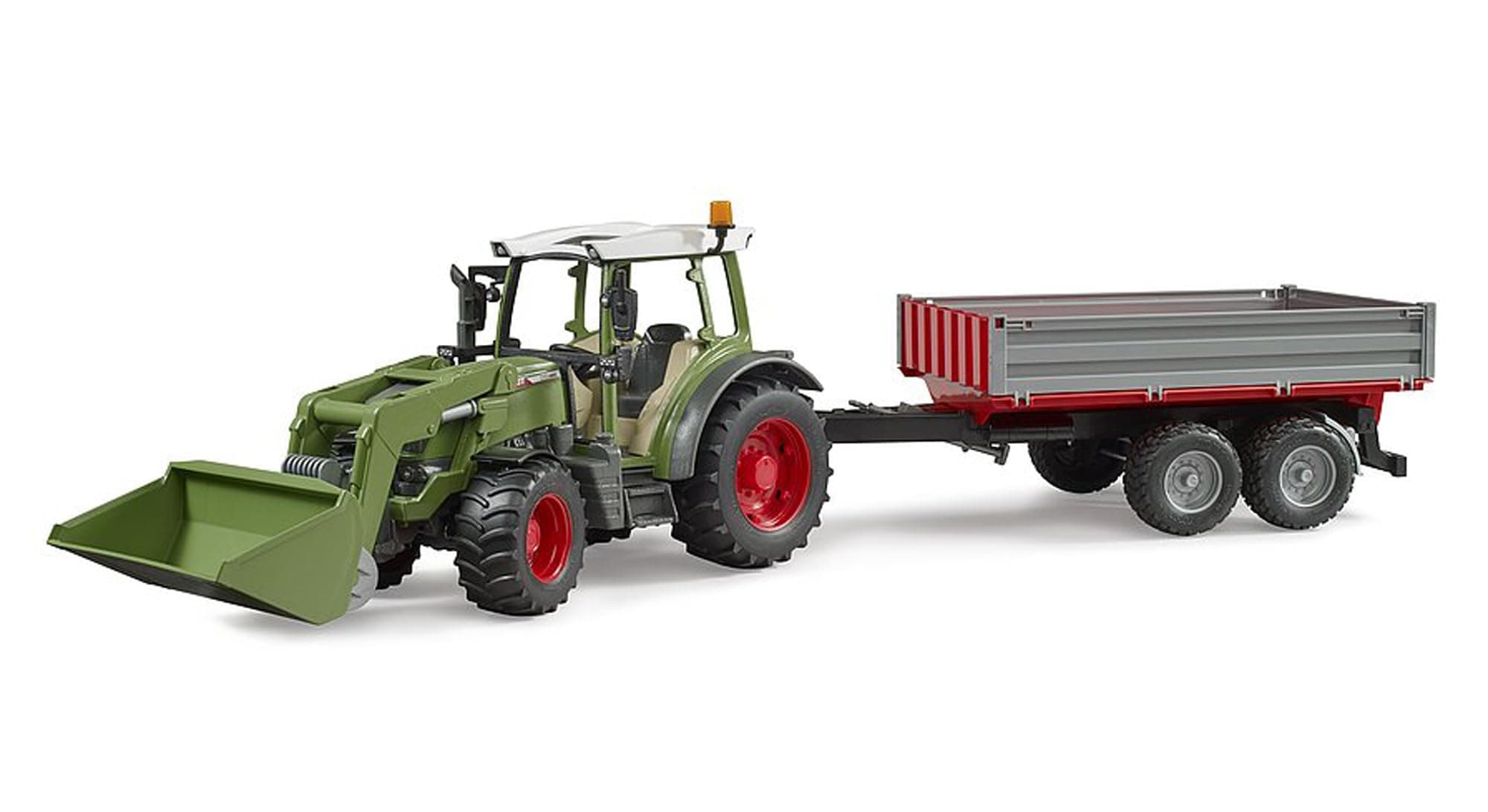 bruder 02182 - Traktor Fendt Vario 211 mit Frontlader & Bordwandanhänger - 1:16 Fahrzeuge… product image