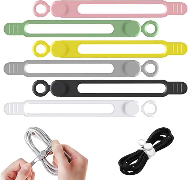 Datenkabel-Organizer, elastische wiederverwendbare Silikon-Kabelbänder, Kabel-Organizer zum… product image
