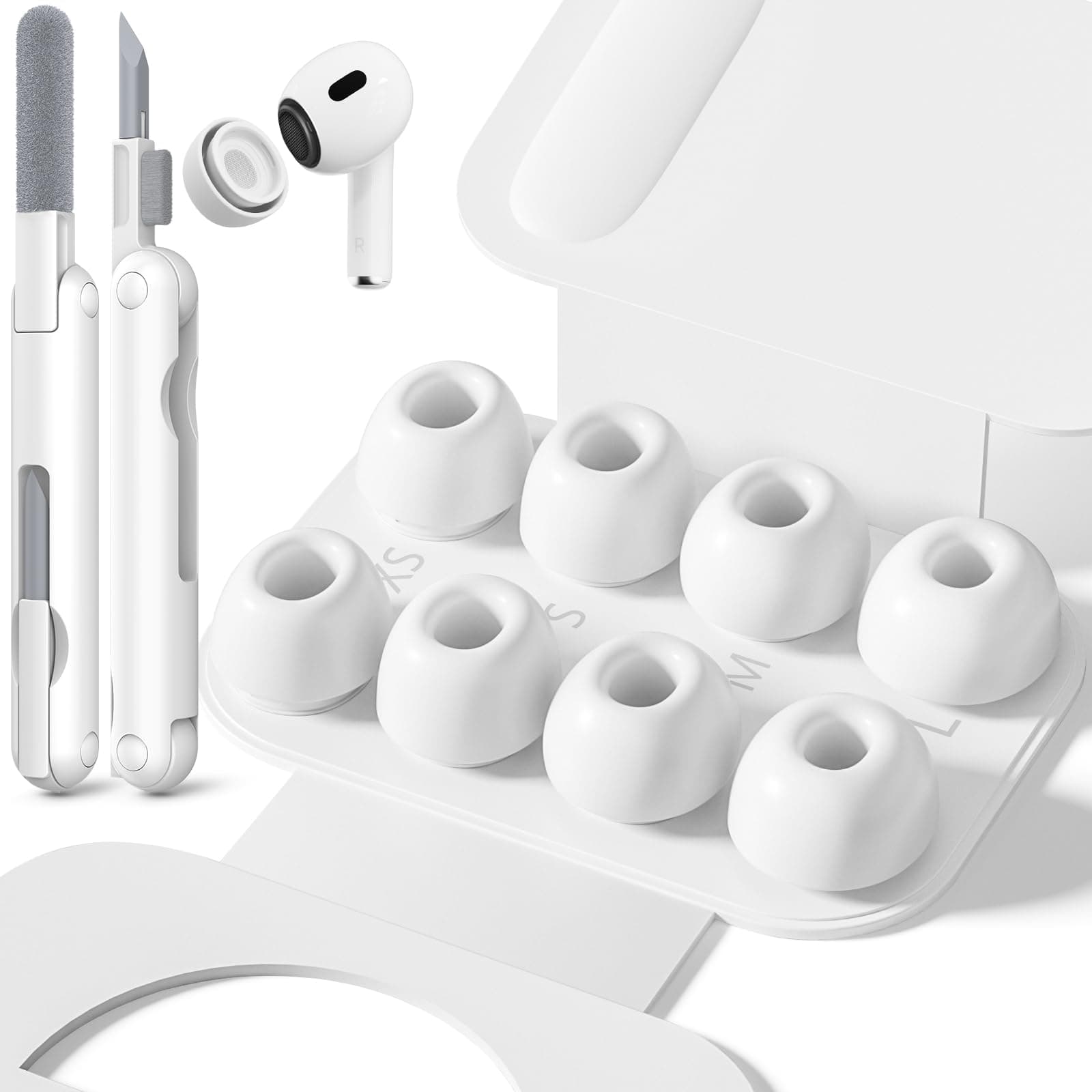 4 Paia Gommini per AirPods Pro 1/2 con Foro Antirumore, Tappi Auricolari in Silicone per… product image