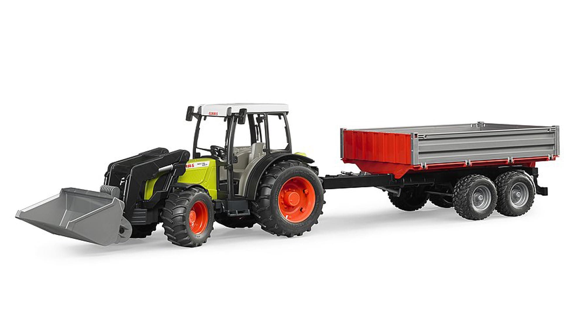 bruder 02112 - Claas Nectis 267 F mit Frontlader & Bordwandanhänger - 1:16 Fahrzeug,… product image
