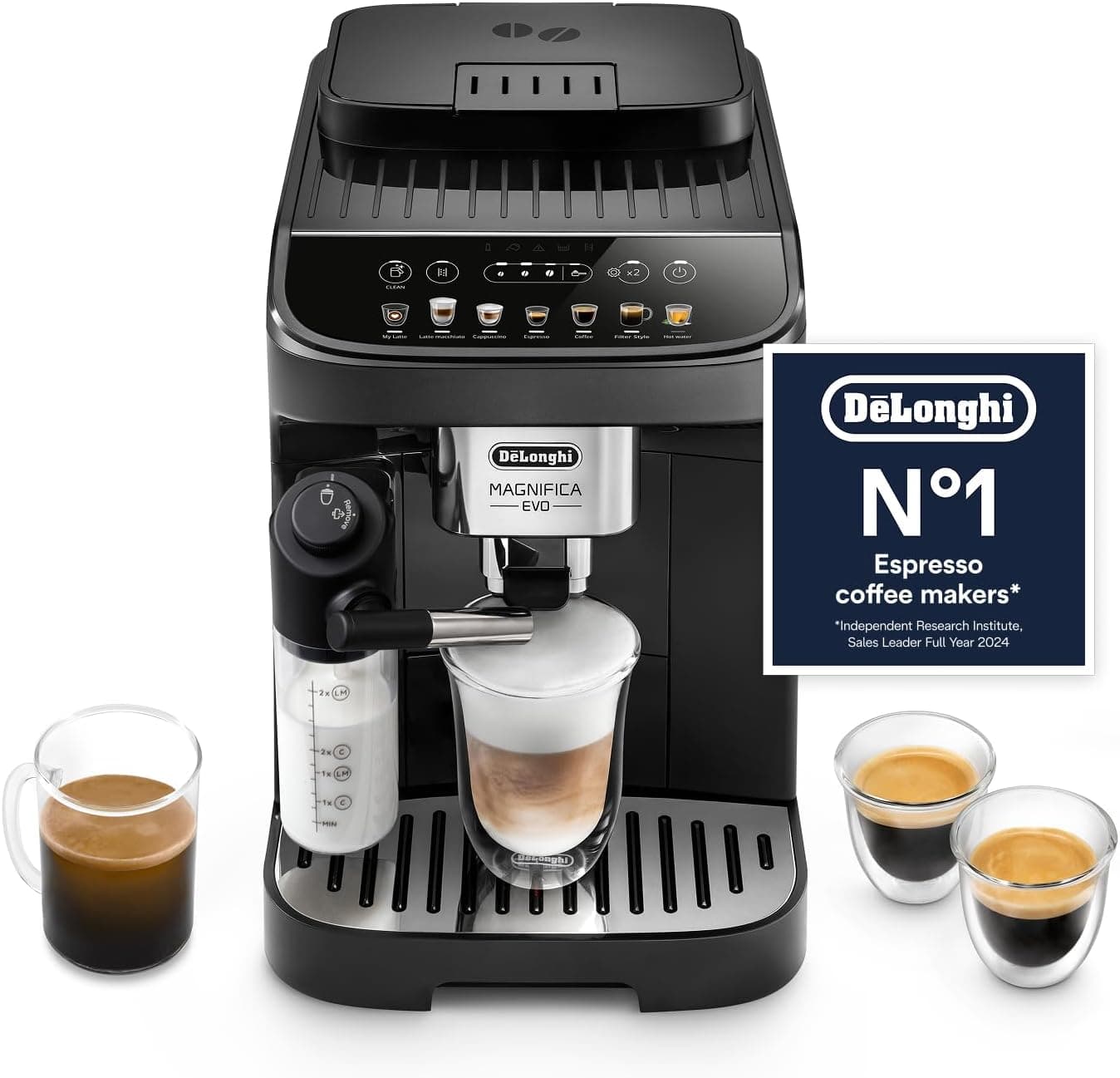 De'Longhi Magnifica Evo, Bean to Cup Coffee and Cappuccino Maker, 1450 watts, 250g bean… product image