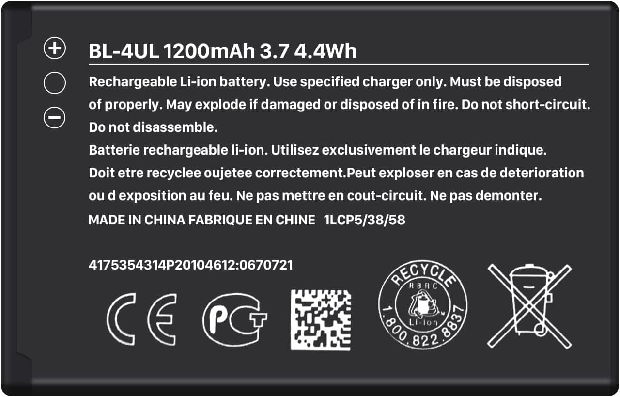 BL-4UL Replacement Battery for Nokia 3310, 3.7V [1300mAh] Batteries are suitable for Nokia… product image