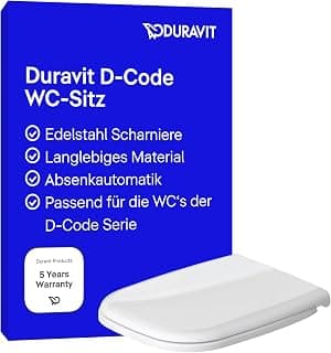 Toilet Seat D-Code with Soft-Close Mechanism, Duroplast Toilet Seat, D-Shape, Soft-Close,… product image