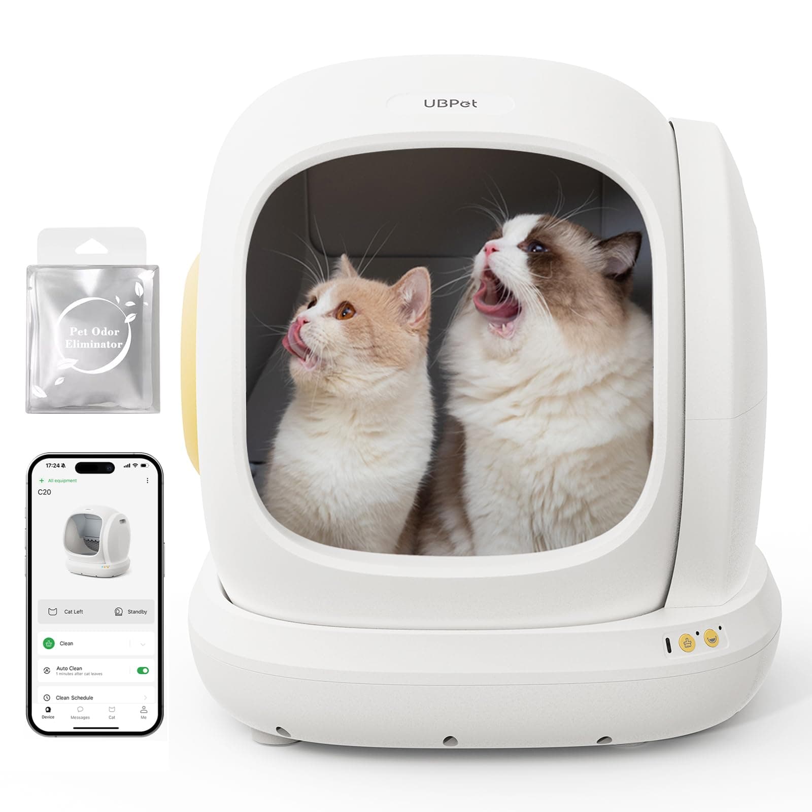 UBPET C20 Big-Opening Self Cleaning Cat Litter Tray Automatic Litter Box, 0 Cat-trap Risk |… product image