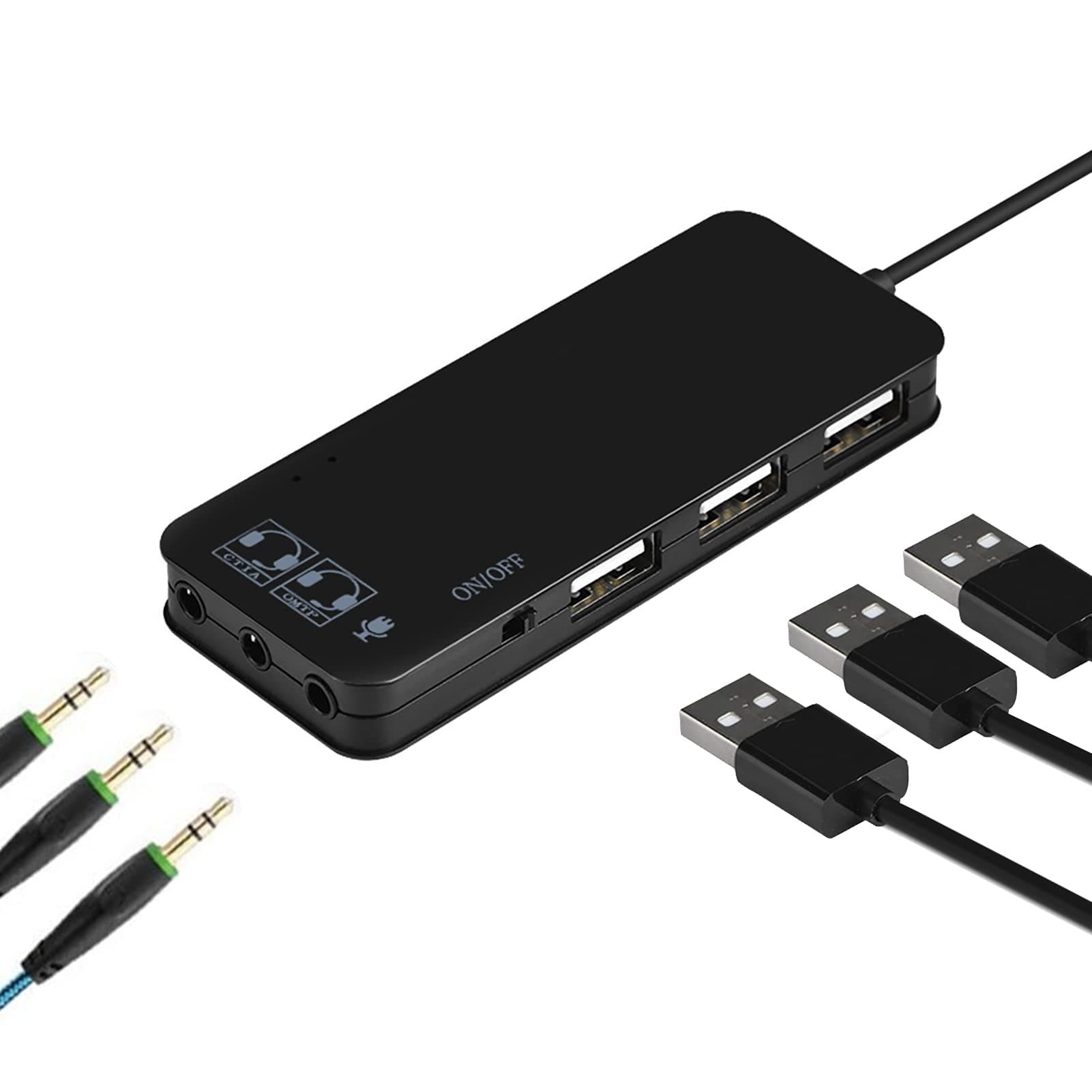 fasient Multi-Port-Splitter, Multi-Port-USB 2.0-Hub für Laptop-Ultrabooks(Black) product image