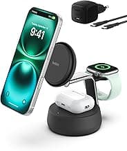 UltraCharge Pro 25W 3-in-1 Inductive Charging Station Qi2.2 - Black | Qi2 certified, MagSafe… product image