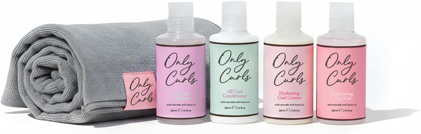 Only Curls Starter Pack & Microfibre Towel, Curl Defining Mini Set, Nourishing Shampoo,… product image