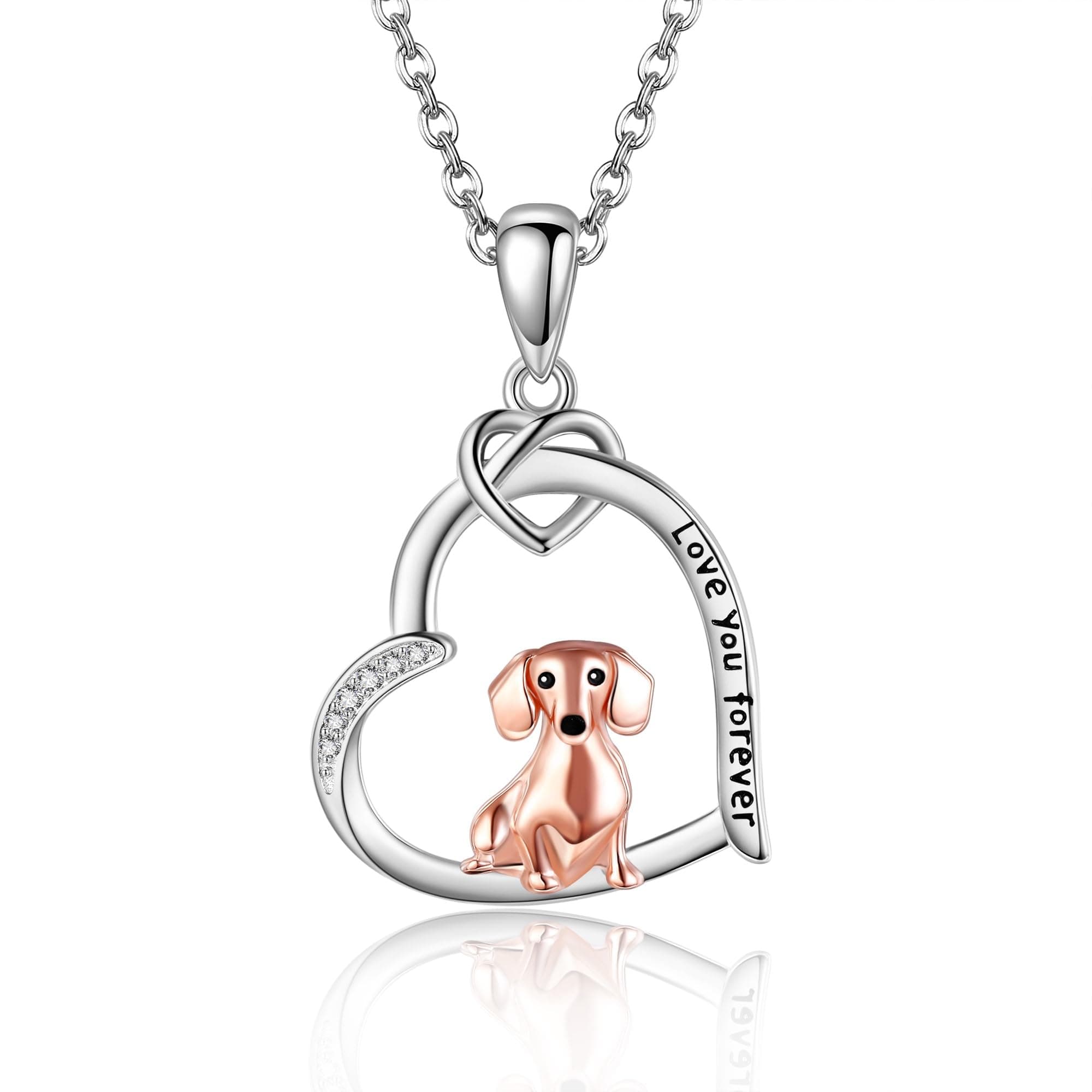 DAYLINLOVE Dachshund Necklace S925 Sterling Silver Dachshund Pendant Necklaces Dachshunds… product image