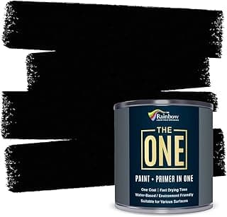 All-In-One Paint & Primer - Black Satin, 250 ml | Multi-Surface 1 Coat Formula | Easy Indoor &… product image