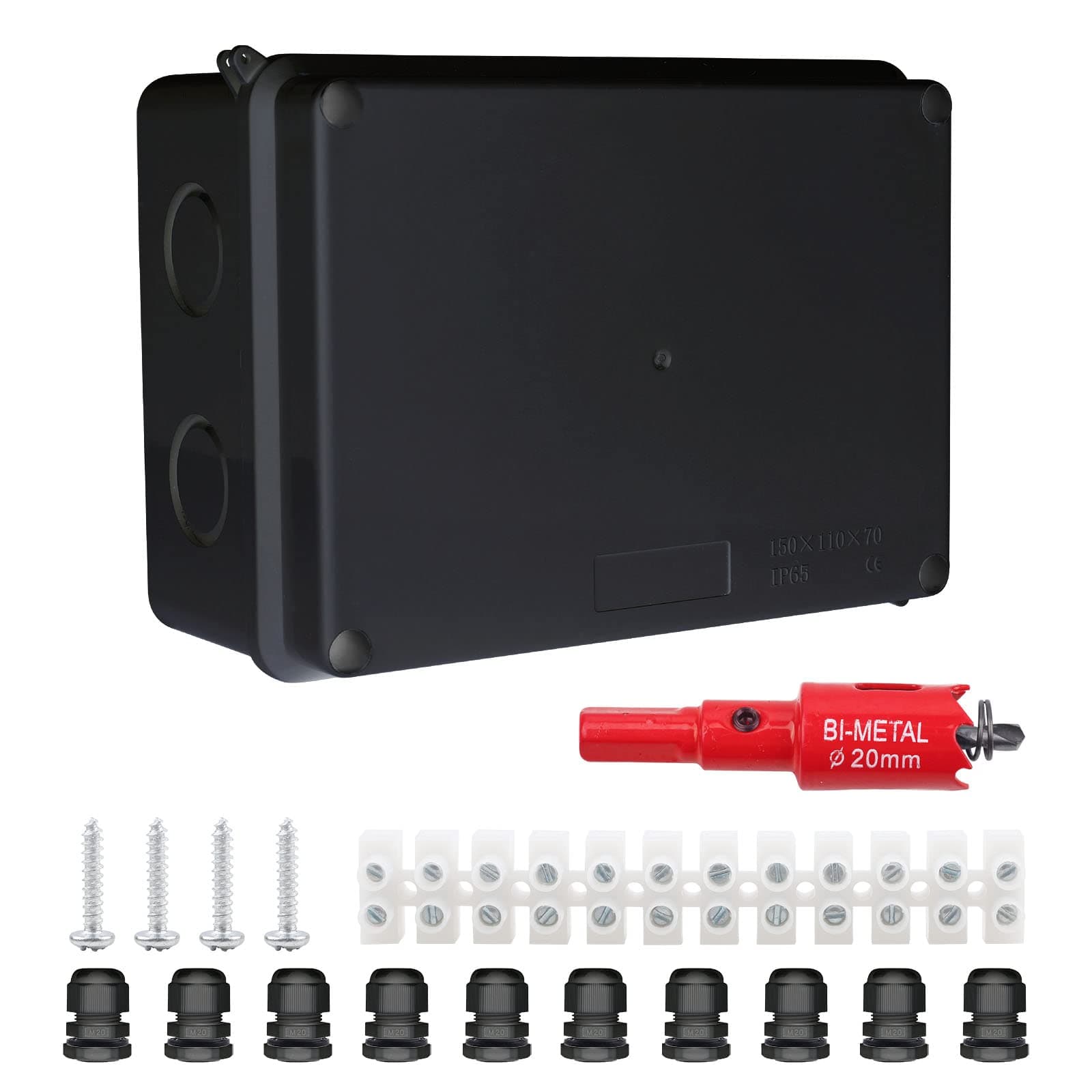 LANUCN 10 Way Junction Box with Terminal Blocks, 150x110x70mm IP65 Waterproof Electrical… product image