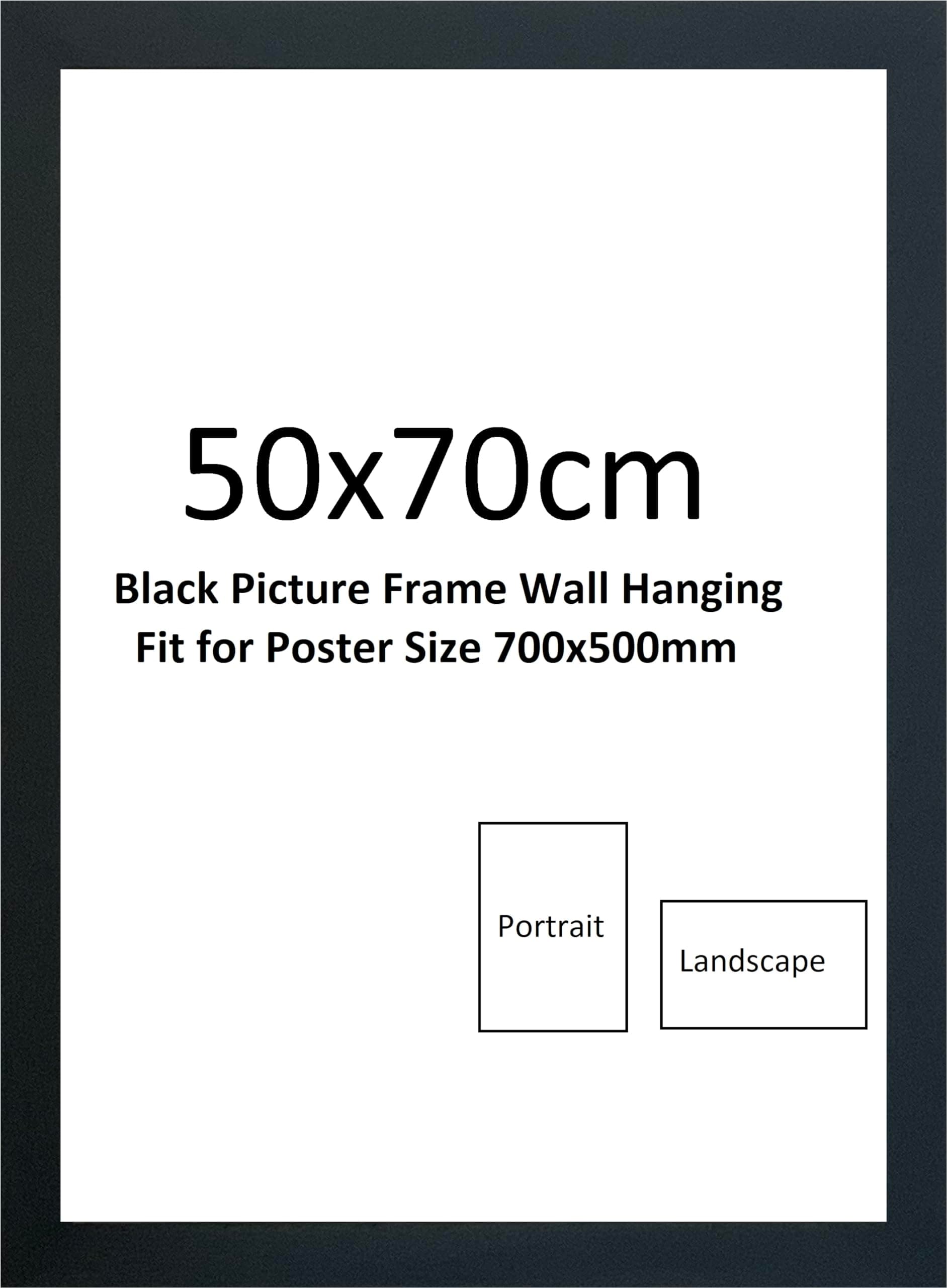 DECORO 50x70cm Black Poster Frame - 500 x 700mm Wooden Frames - Large Black Picture Frames -… product image