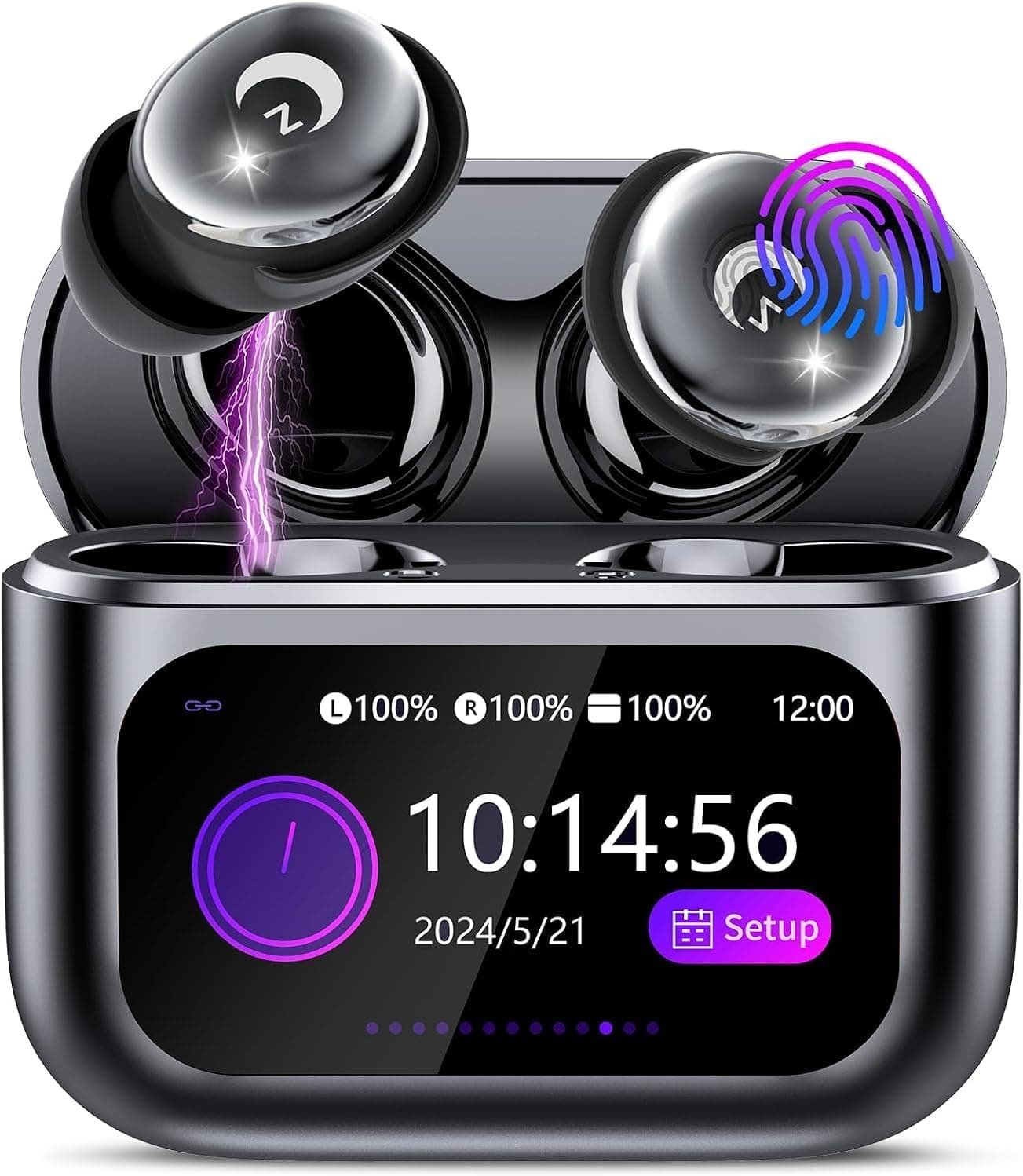 Wireless Earbuds with Smart Touch Screen, 2026 Mini Sleep Earbuds Bluetooth 5.4 Headphone In… product image