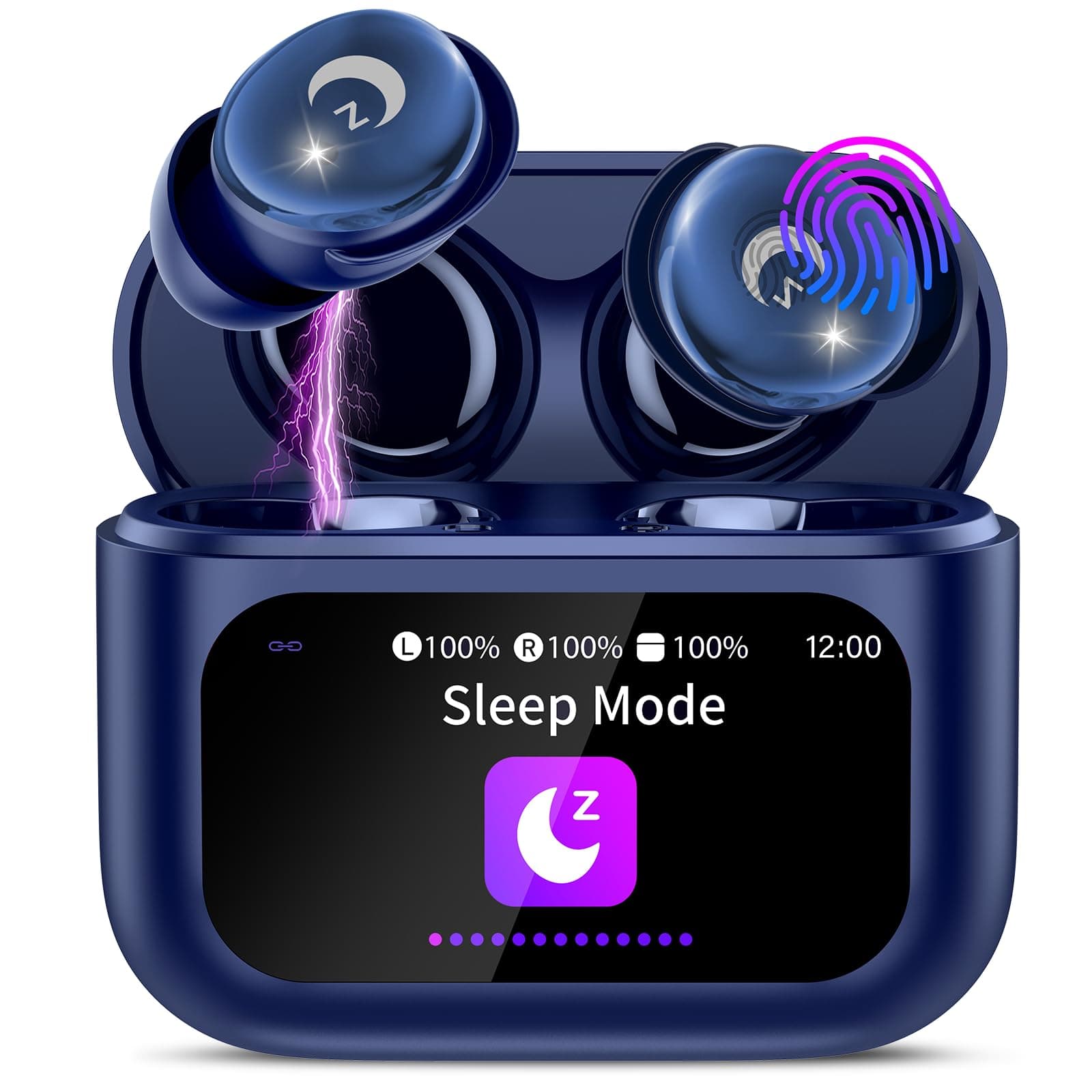 Wireless Earbuds with Smart Touch Screen, 2026 Mini Sleep Earbuds Bluetooth 5.4 Headphone In… product image