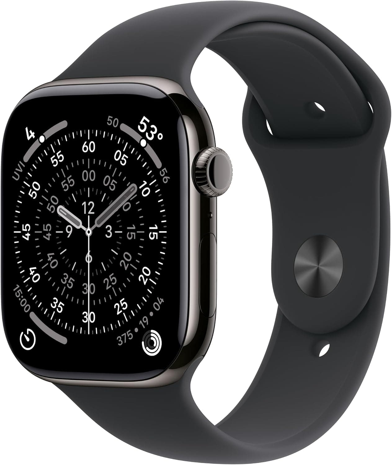 Apple Watch Series 11 [GPS + Cellular 46mm] Smart Watch with Slate Case and Black Sport Band,… product image