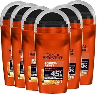 Paris Men Expert 48H Thermic Resist Anti-Perspirant Roll On Deodorant for Men, 50ml Pack of 6,… product image