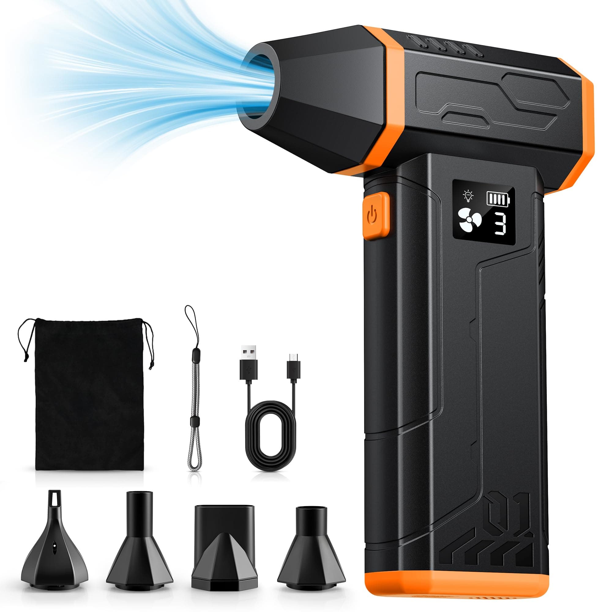 ONEWAY Compressed Air Duster,150000RPM Super Power Compressed Air Cleaner for PC,Rechargeable… product image