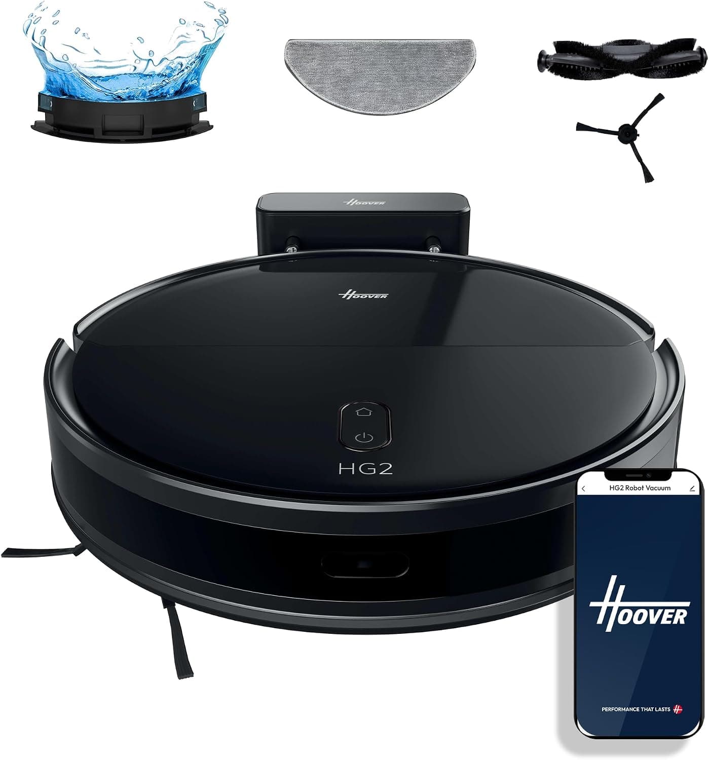 Hoover HG2 Hydro Robot Vacuum Cleaner and Mop, Ultra-Slim - 5000Pa Powerful Suction, Under… product image