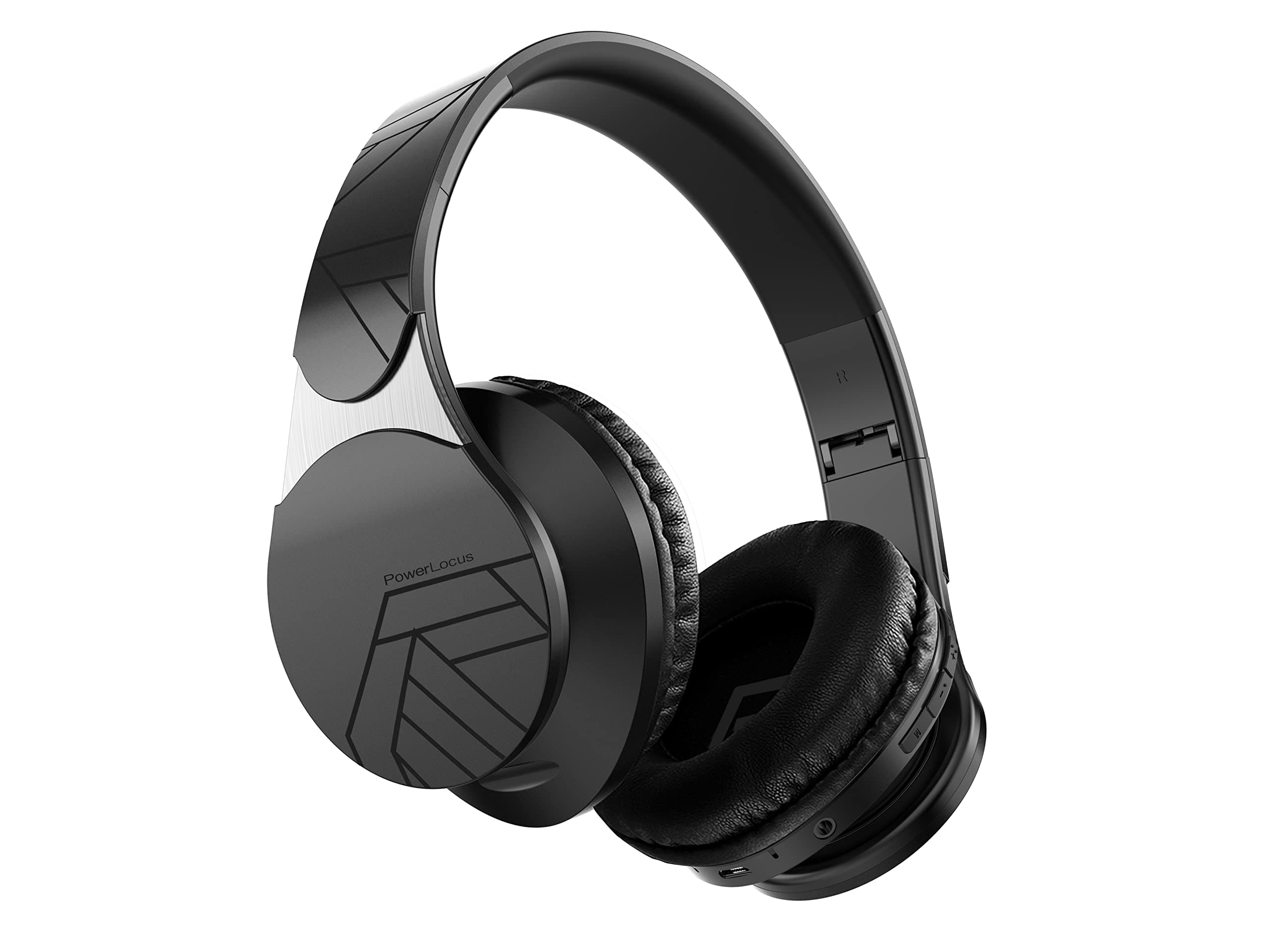 PowerLocus Bluetooth Headphones Over Ear, 40H Playtime Wireless Headphones, 4 EQ Music Modes, Headphones with Mic, Micro SD/TF, FM Radio, Foldable Lightweight Headphones for PC/Cell Phones/Travel product image