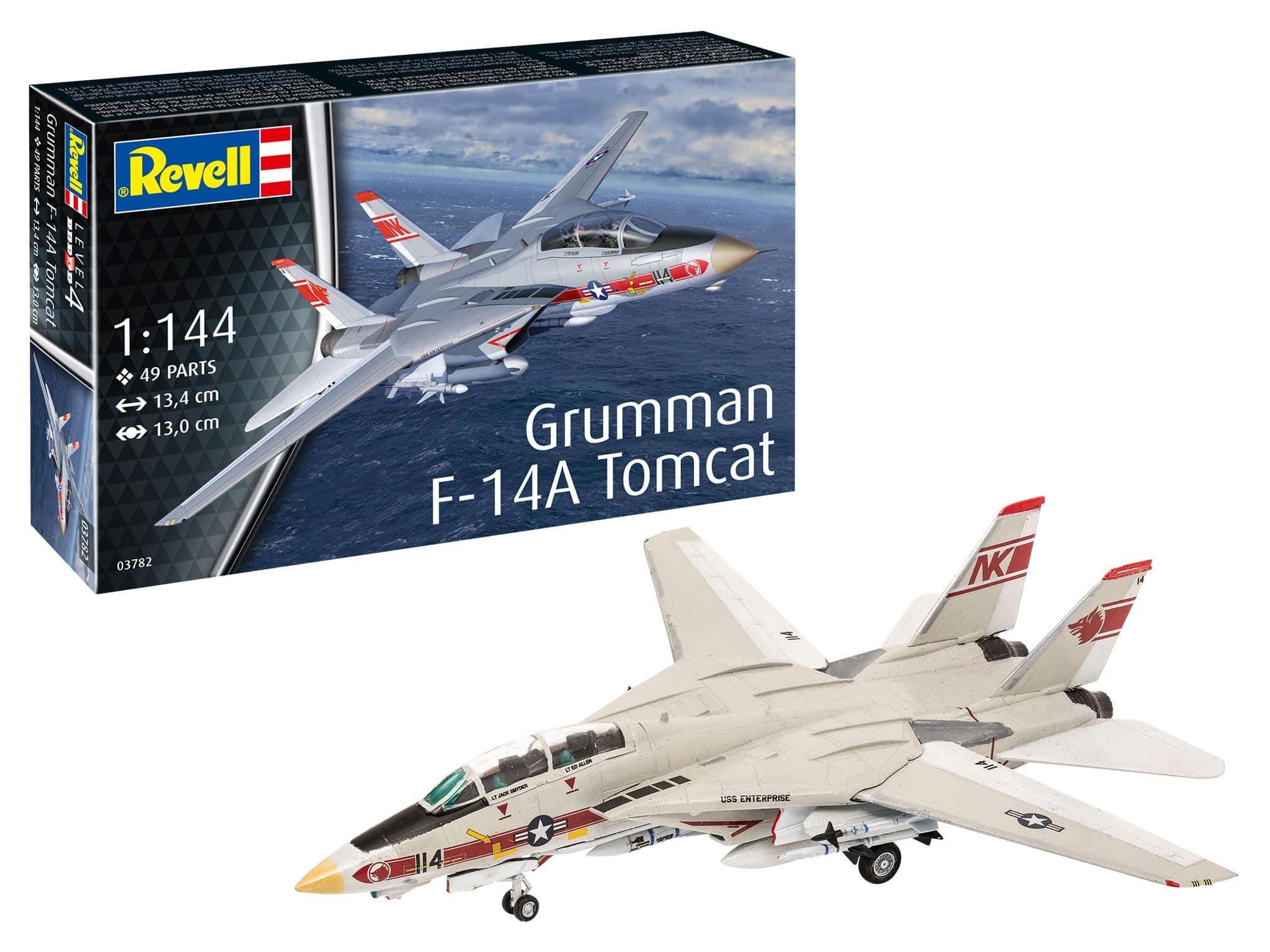 Revell Modellbausatz Grumman F-14A Tomcat – Maßstab 1:144 – Schwenkflügel & bewegliche… product image