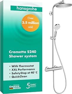 hansgrohe Crometta S - Duschsystem mit Thermostat, Regendusche (240 mm) mit Armatur,… product image