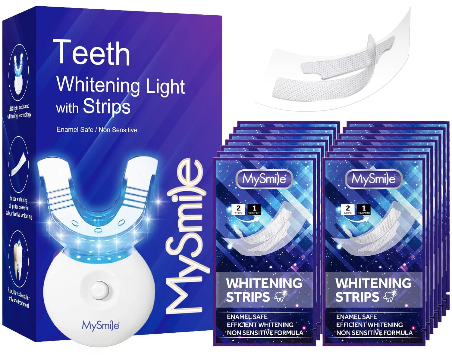 MySmile Teeth Whitening Kit, 28 Non-Sensitive Teeth Whitening Strips, Deluxe Teeth Whitener… product image