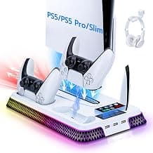 Mcbazel PS5/Slim & Pro Cooling Stand & Dual Controller Charging Station, PS5 Accessories with… product image
