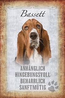 Wooden Bassett 20 x 30 cm Pendant, Devotional Persistent Gentle Animal Love Profile Board product image
