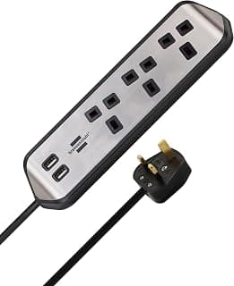 estilo Corner Extension Lead 3-way (Extension Cord with Stainless Steel Surface for… product image
