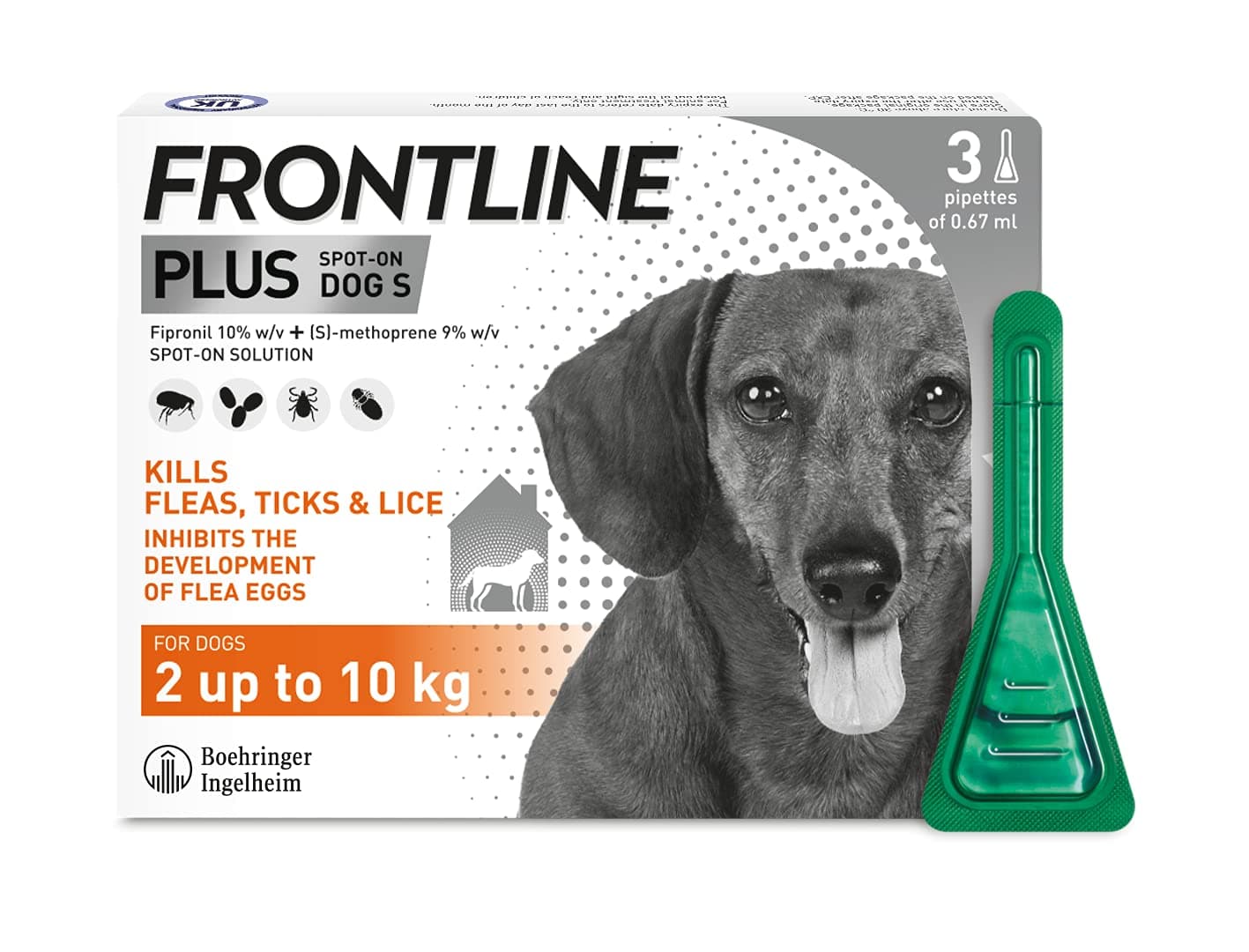 FRONTLINE Plus Flea & Tick Treatment for Small Dogs - 3 Pipettes product image