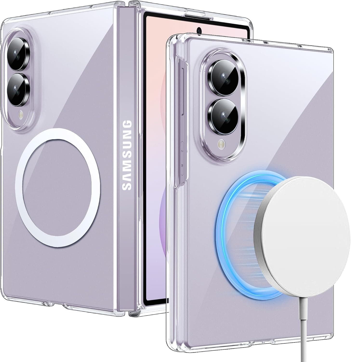 Lemxiee Magnetic Case for Samsung Galaxy Z Fold 8 Ultra-Thin Transparent Acrylic, Compatible… product image