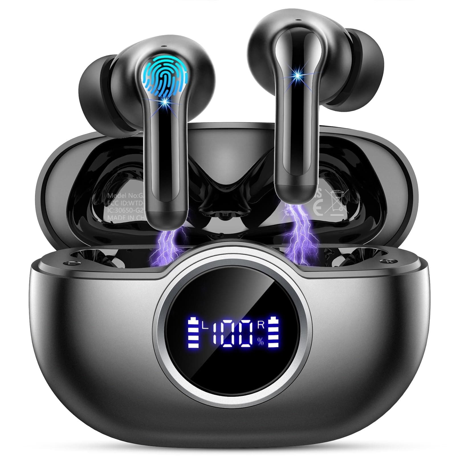 Rinsmola Wireless Earbuds, 2026 New Bluetooth 5.4 Headphones in Ear with 6 ENC Ear Buds/6D Deep Bass, Wireless Headphones Noise Cancelling Mic/ 36H Playtime, IP7 Waterproof Lightweight/USB-C product image