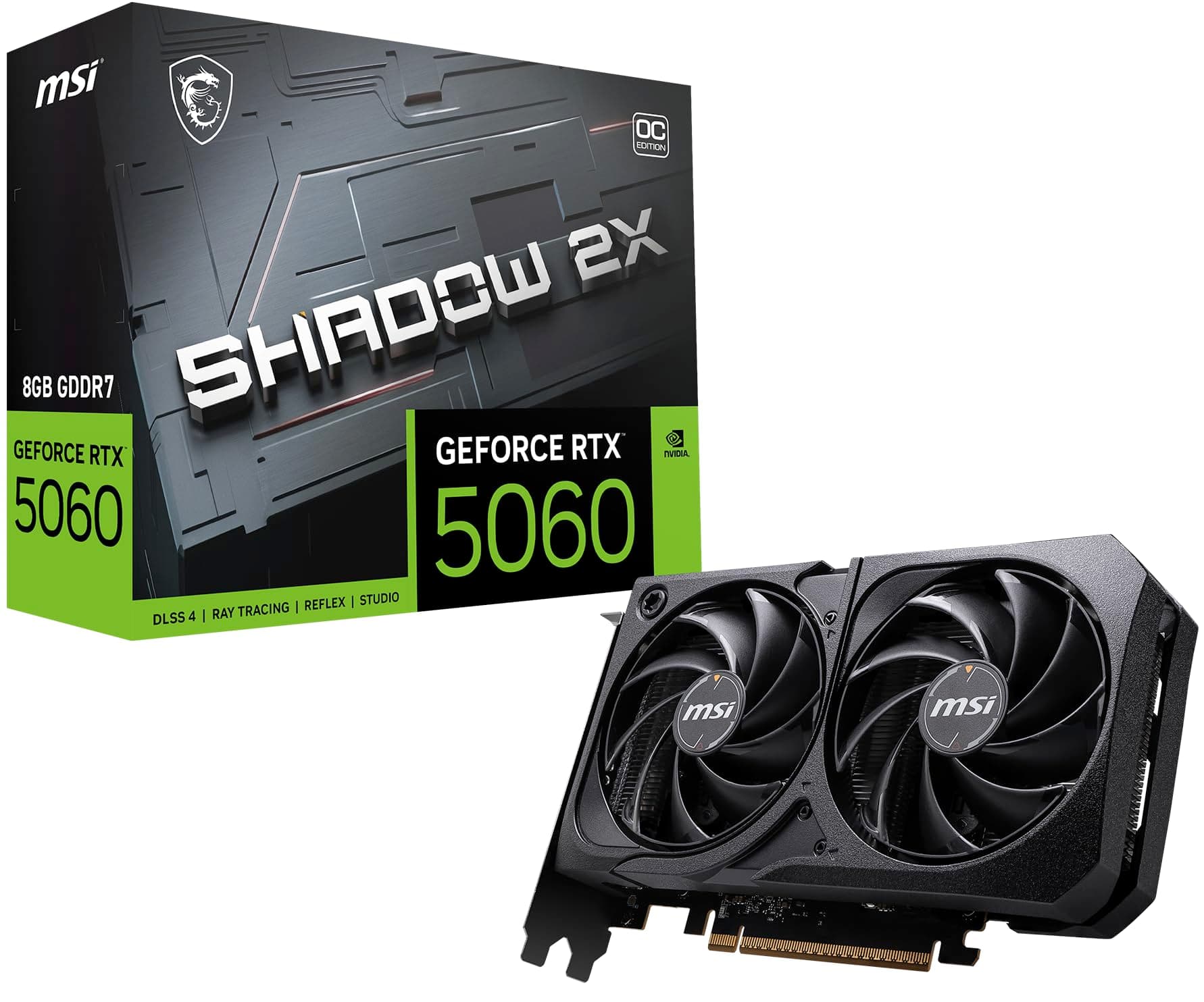 MSI GeForce RTX 5060 8G Shadow 2X OC Graphics Card, 8 GB - RTX 5060 GPU, 8GB GDDR7… product image