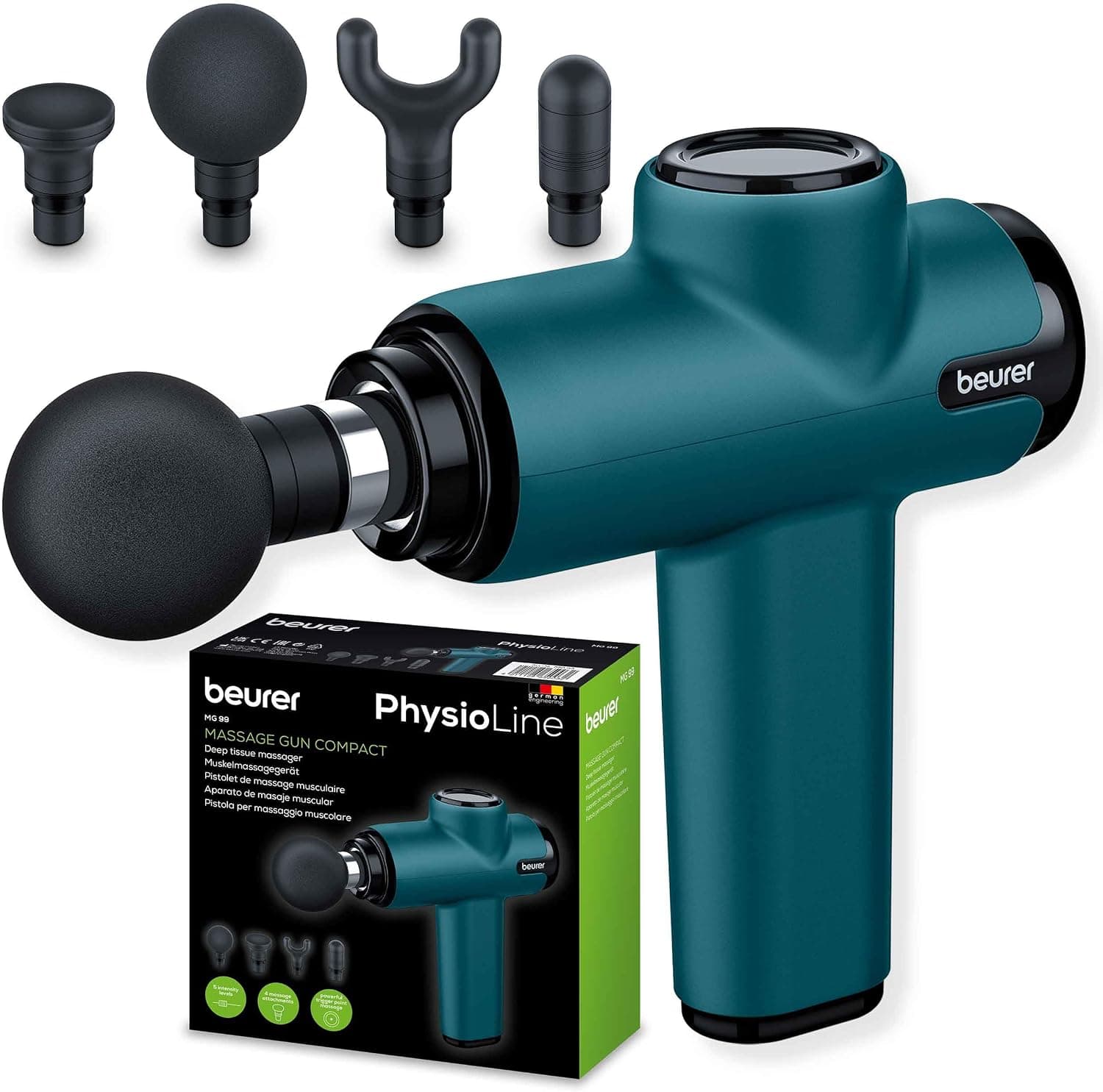 Beurer MG 99 Massagepistole, handliche Massage Gun mit 4 Aufsätzen, kraftvolle… product image