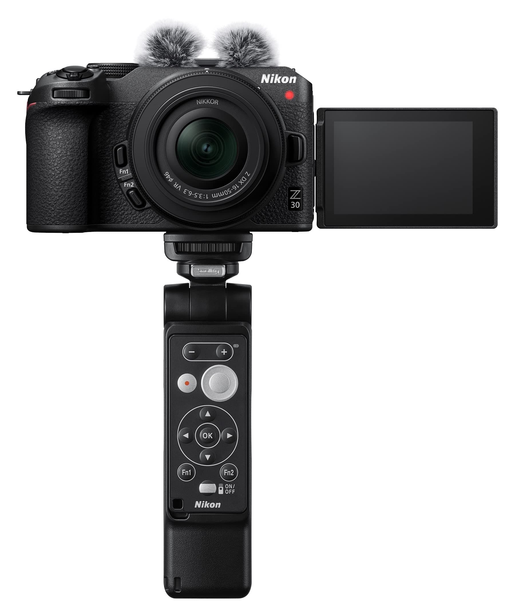 Nikon Vlogger Z30+16-50 Kit + SmallRig Tripod + ML-L7 + SmallRig Windmuff, Hybrid DX Sensor (20.9 MP, Burst 11 i/s, Adjustable Touch Screen (USB Type C Cable Included) Black product image