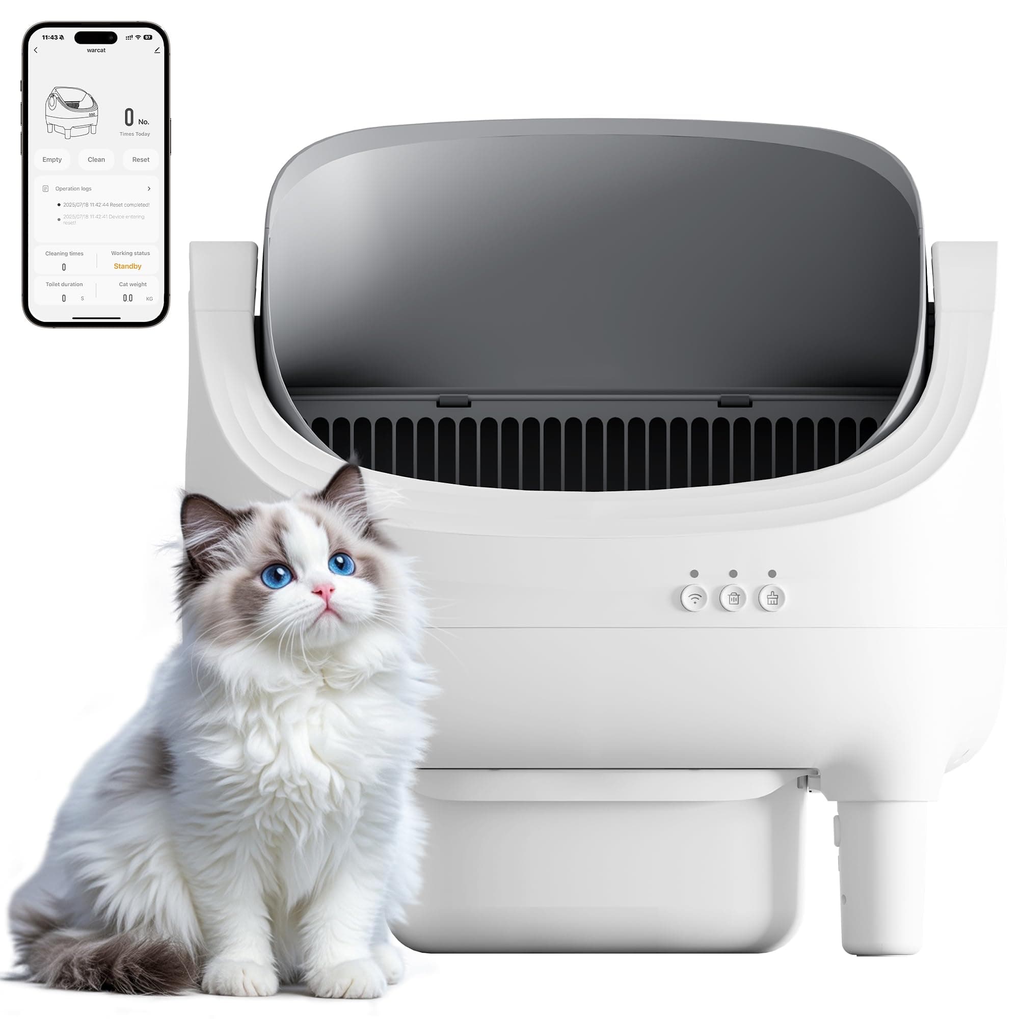 JUMMICO Smart Self-Cleaning Cat Litter Tray – Automatic Cat Litter Box with Health Monitor &… product image