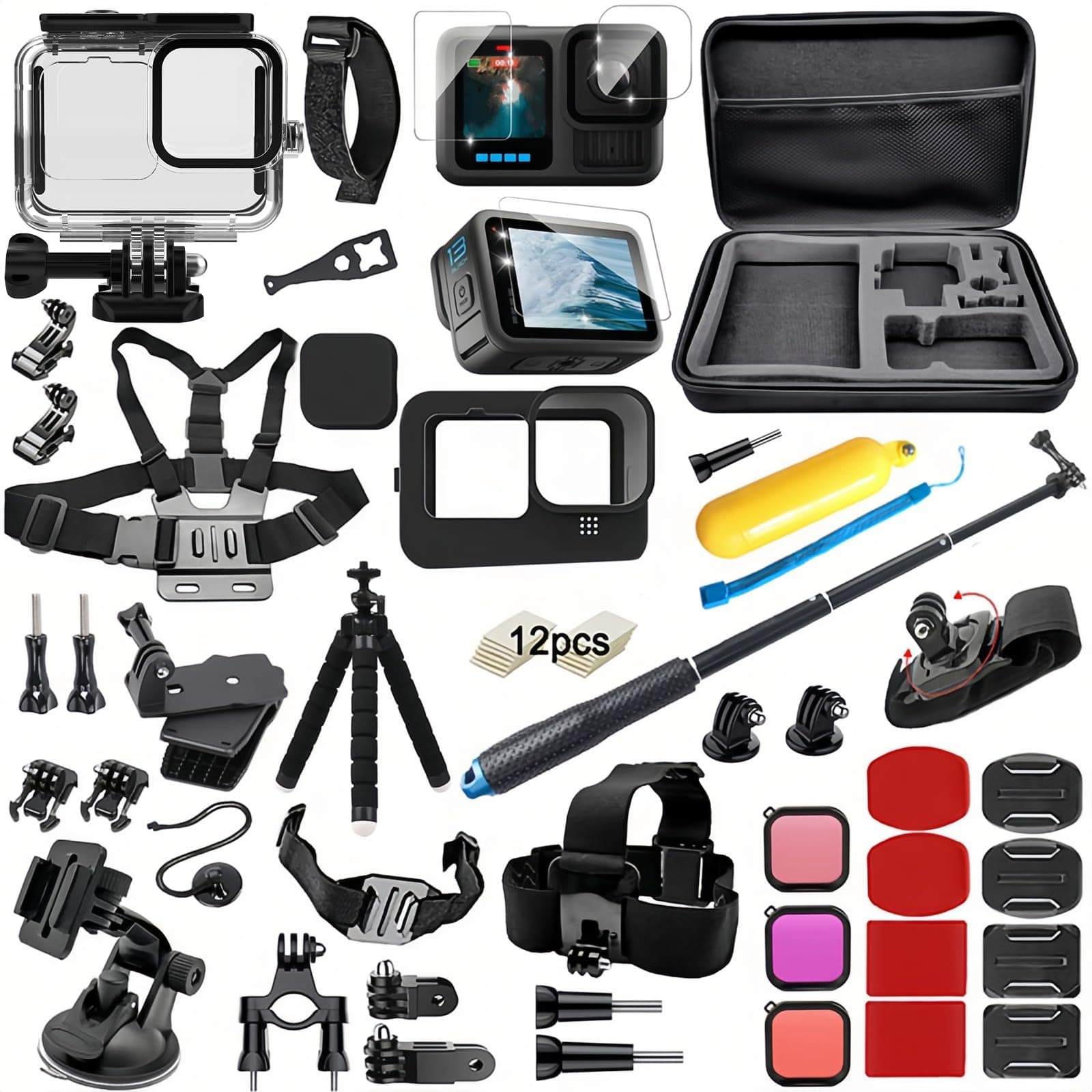 BMUUPY Kit di accessori compatibile con GoPro Hero 13 Black Action Camera Set Custodia… product image