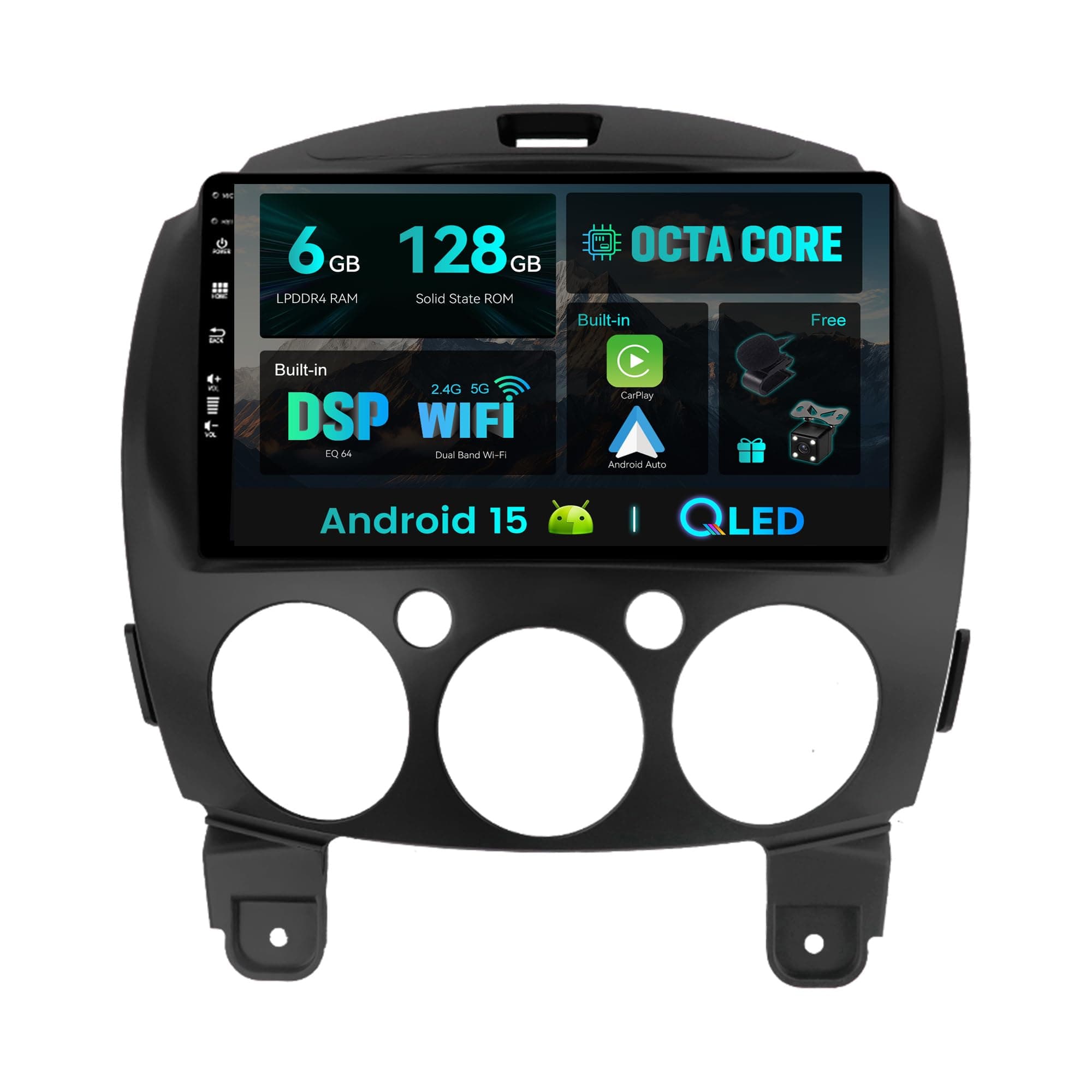 SXAUTO [6GB+128GB] Android 15 IPS Autoradio Per Mazda 2 (2007-2012) - Senza fili… product image